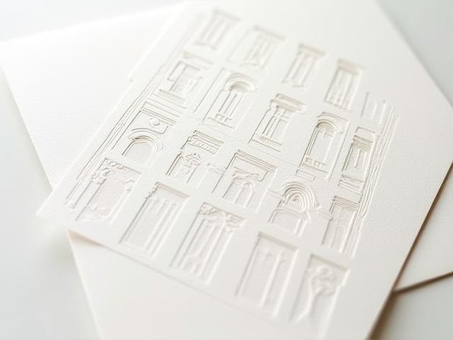 Historic Charleston storefront, blind debossed letterpress print